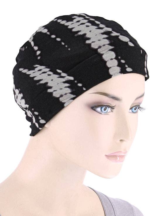 Chemo Cap Tie Dye Black Taupe