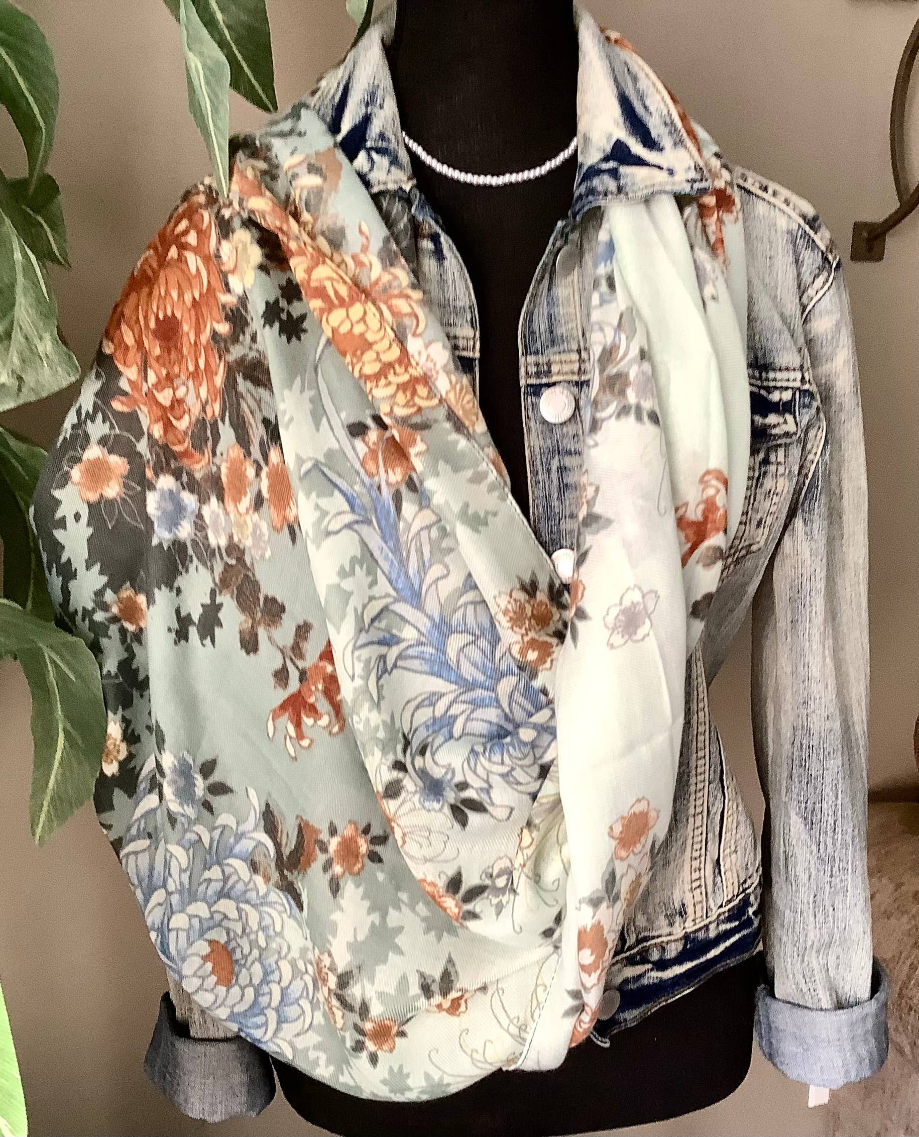 Scarf, womens lightweight floral scarf