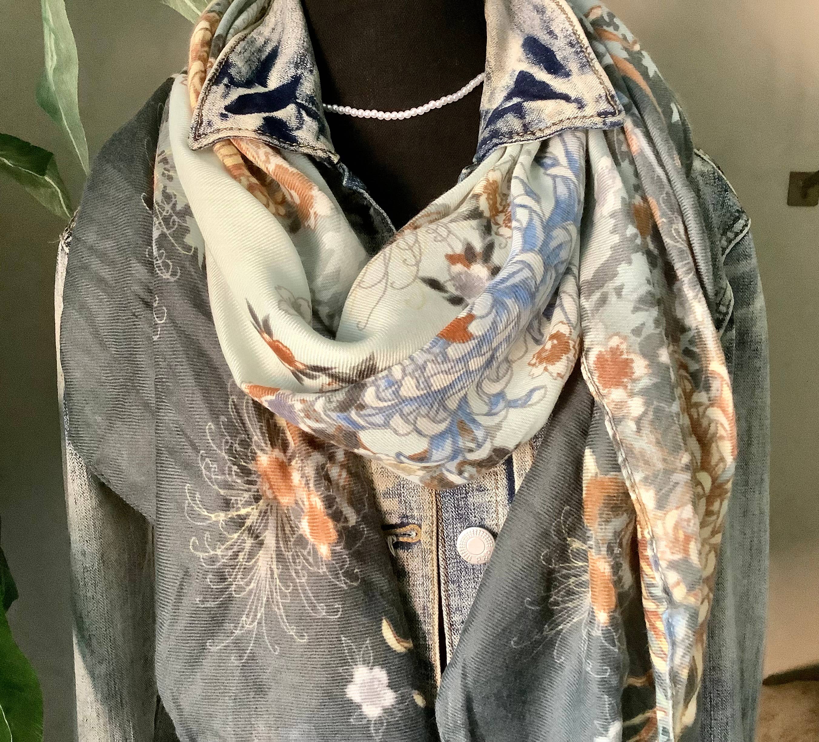 Scarf, womens lightweight floral scarf