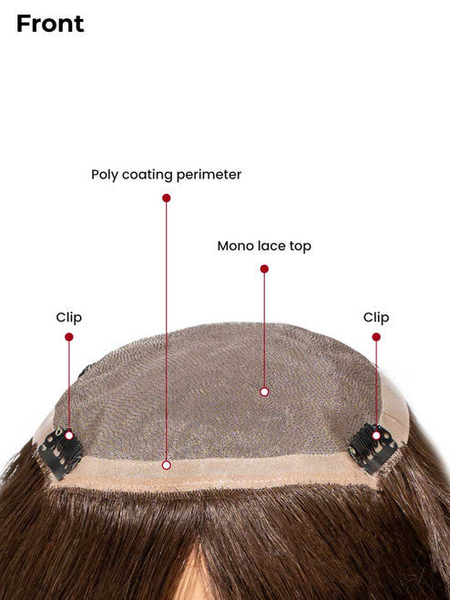 5x7 Oval Mono Silk Topper 14” Chinese Remy Hair