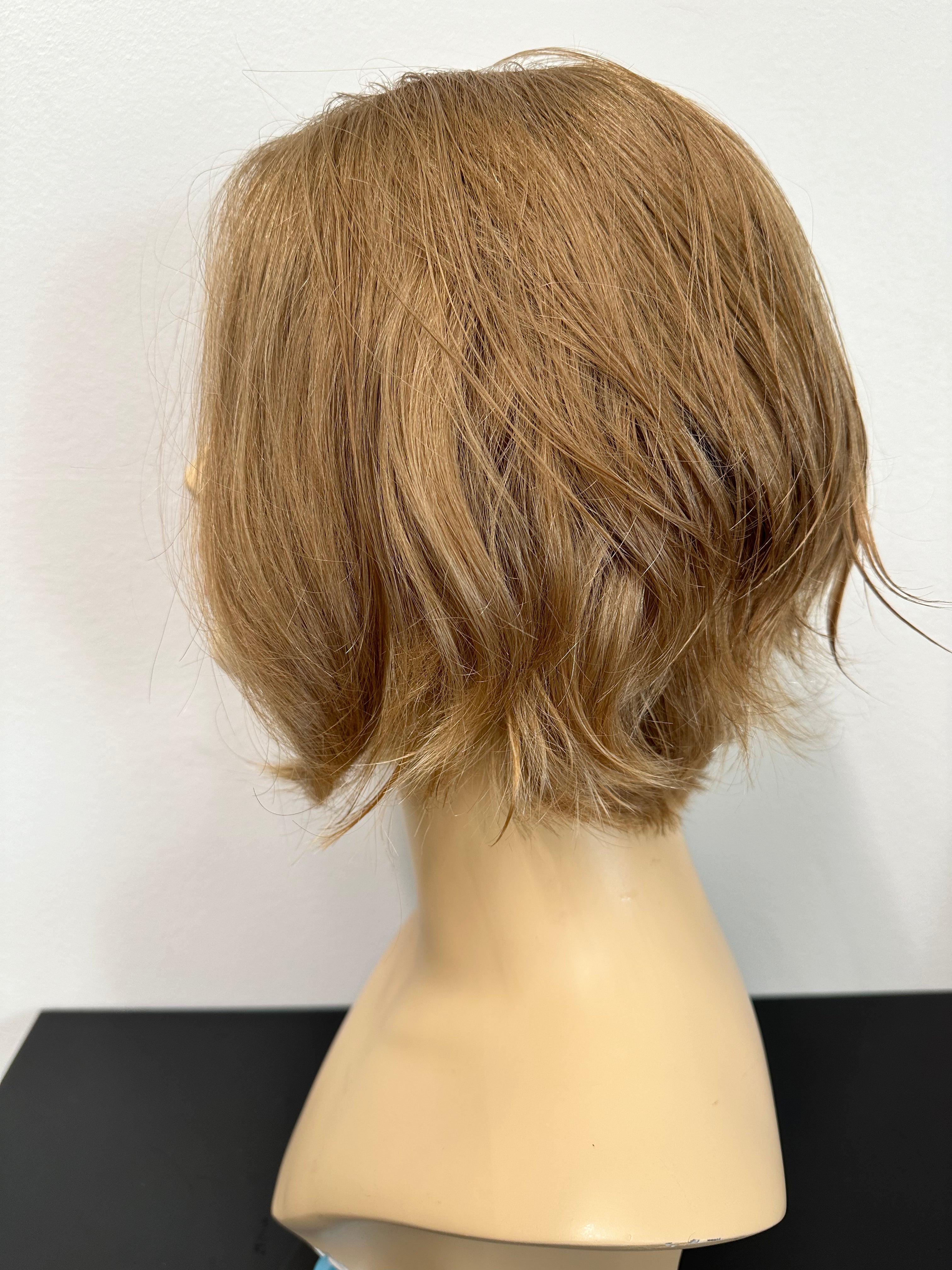 Lace front European Virgin Hair wig color 12 med cap