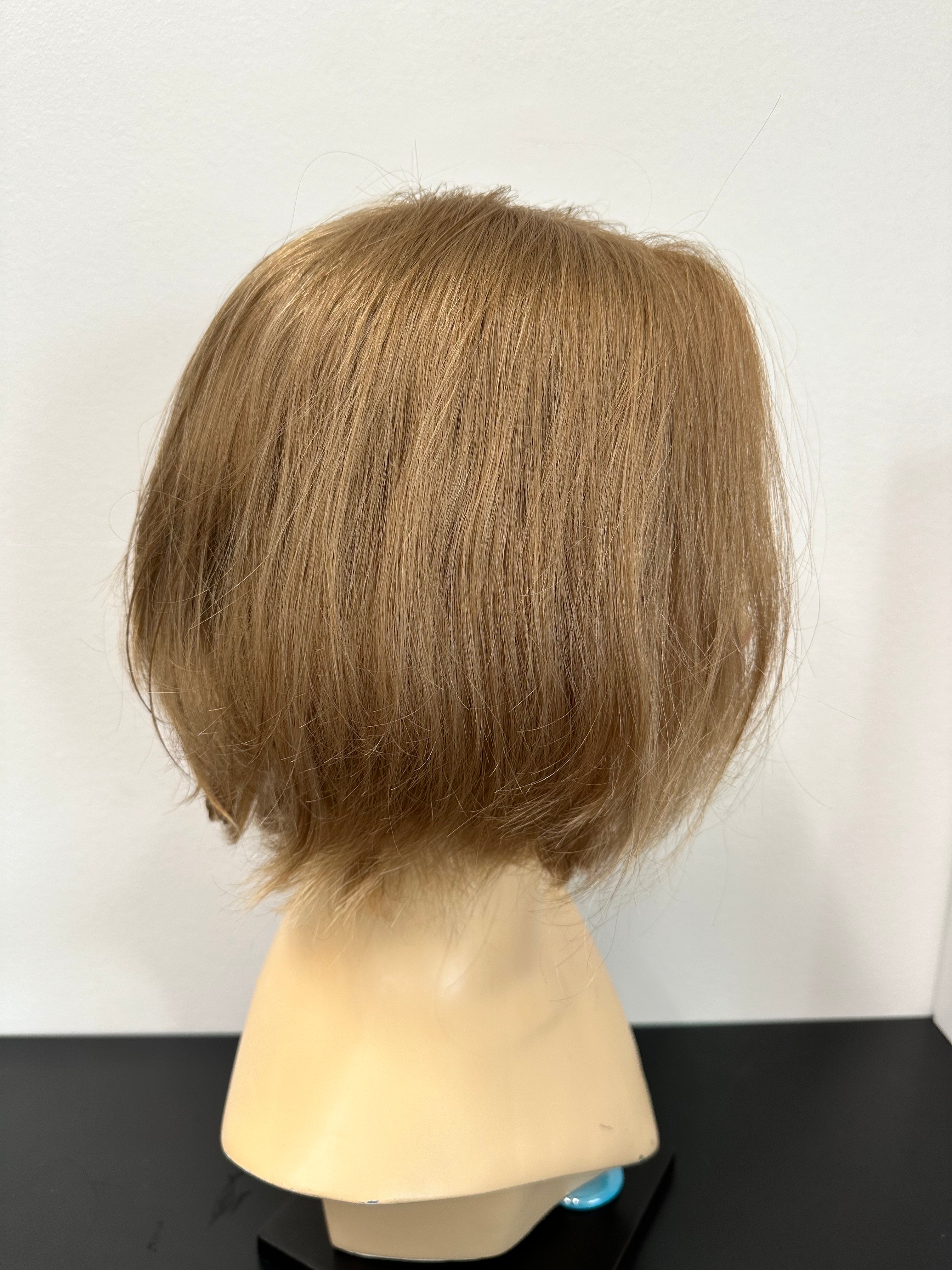 Lace front European Virgin Hair wig color 12 med cap