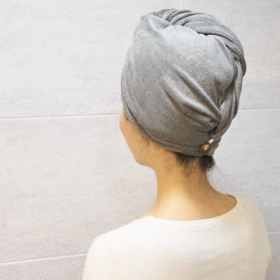 Microfiber Twisted Hair Towel - Grey