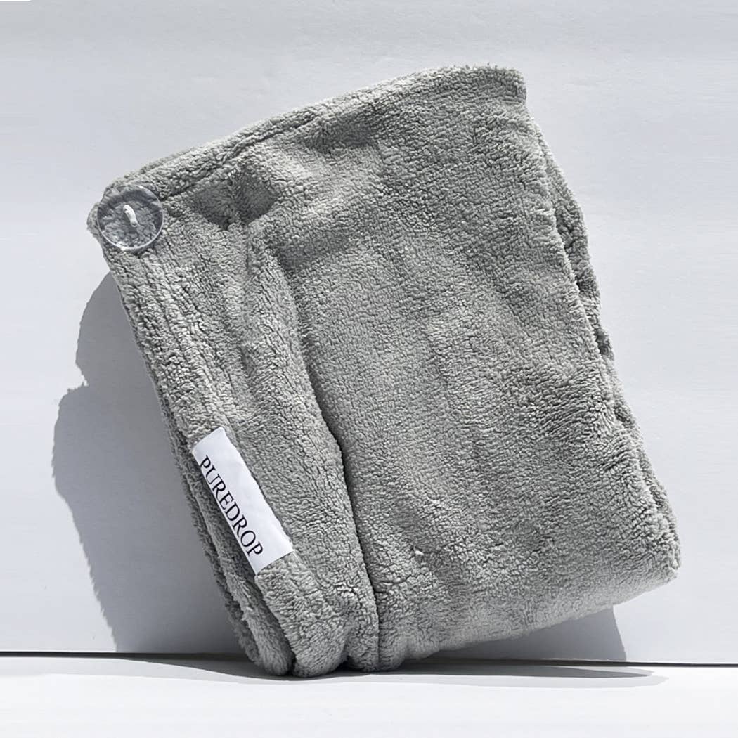 Microfiber Twisted Hair Towel - Grey
