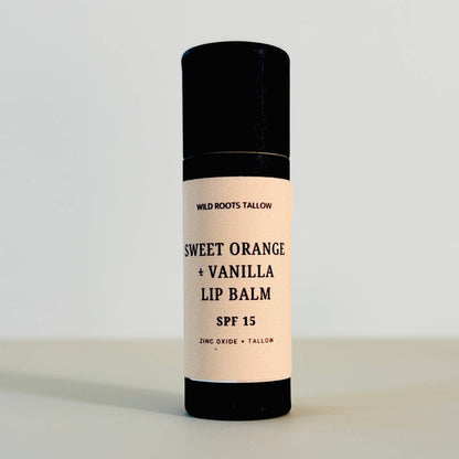 Sweet Orange + Vanilla Lip Balm SPF 15 Tallow Based