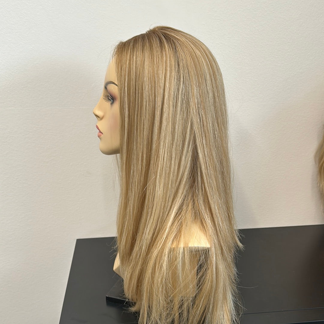 22” ash blonde silk top wig