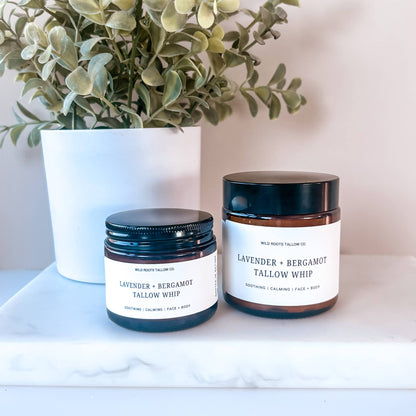 Lavender  Bergamot Whipped Balm | Beef Tallow Moisturizer 
