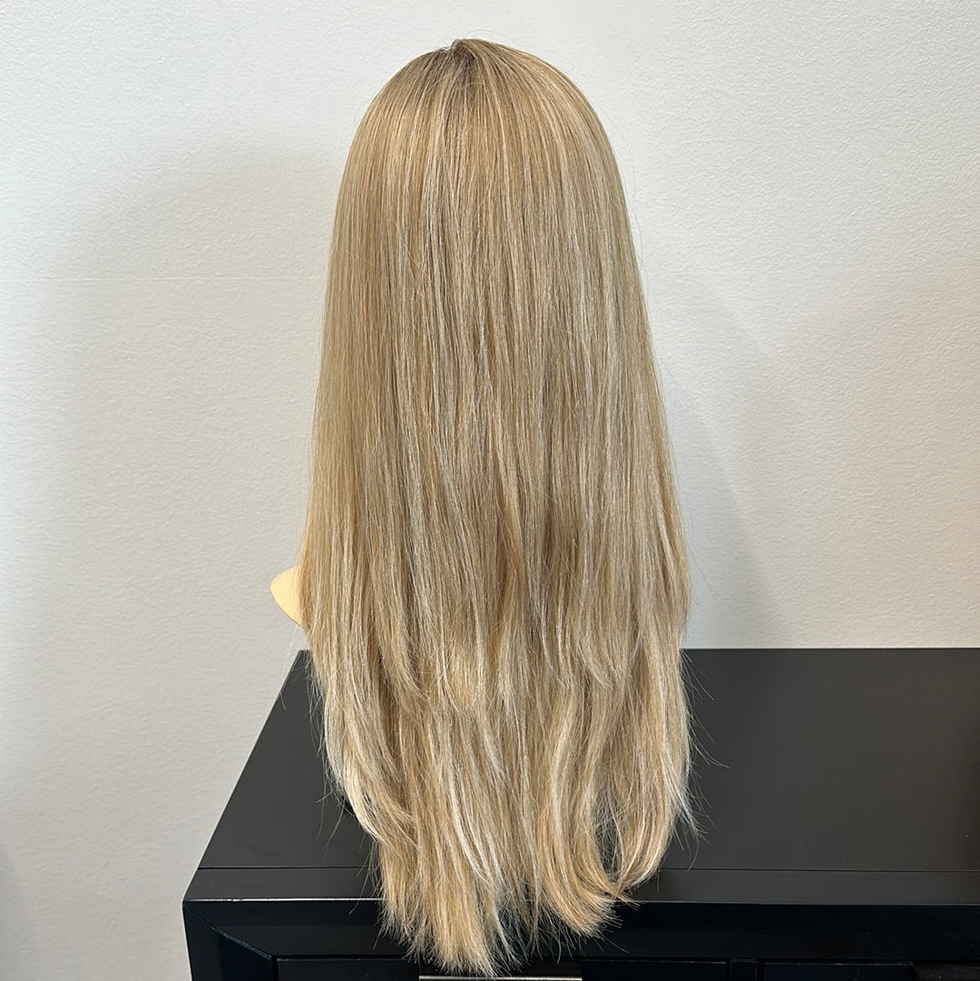 22” ash blonde silk top wig