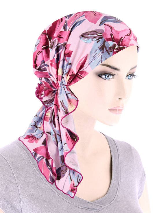 The Bella Scarf Pink Lilac Tropical Floral