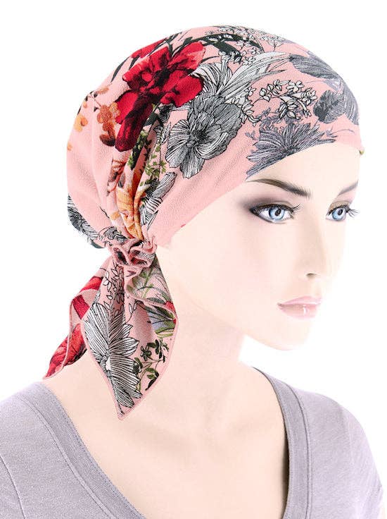 The Shorty Scarf Pink Floral Blossom