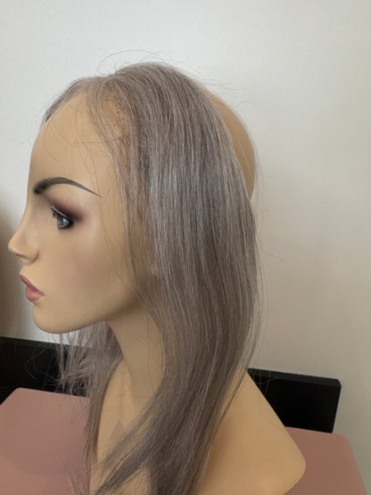 FRONTAL HALO HAIRPIECE 14&quot; G80- Moonstone Grey