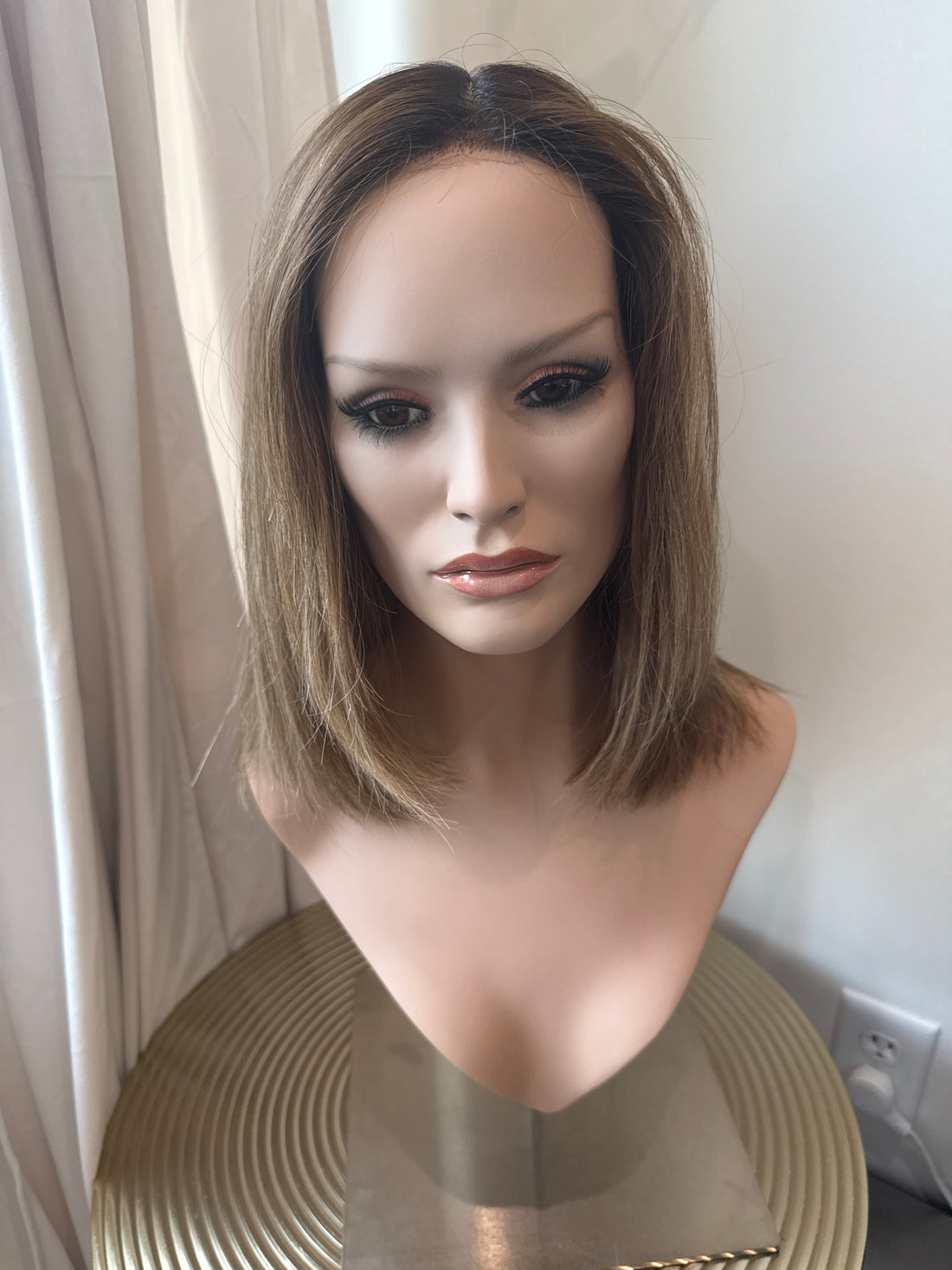 Penelope Silk top small light brown with highlights