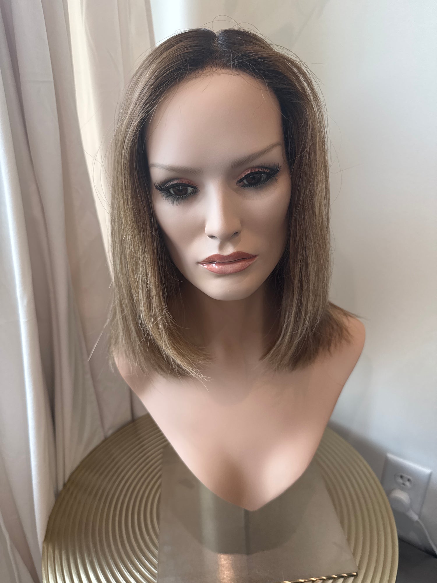 Penelope Silk top small light brown with highlights