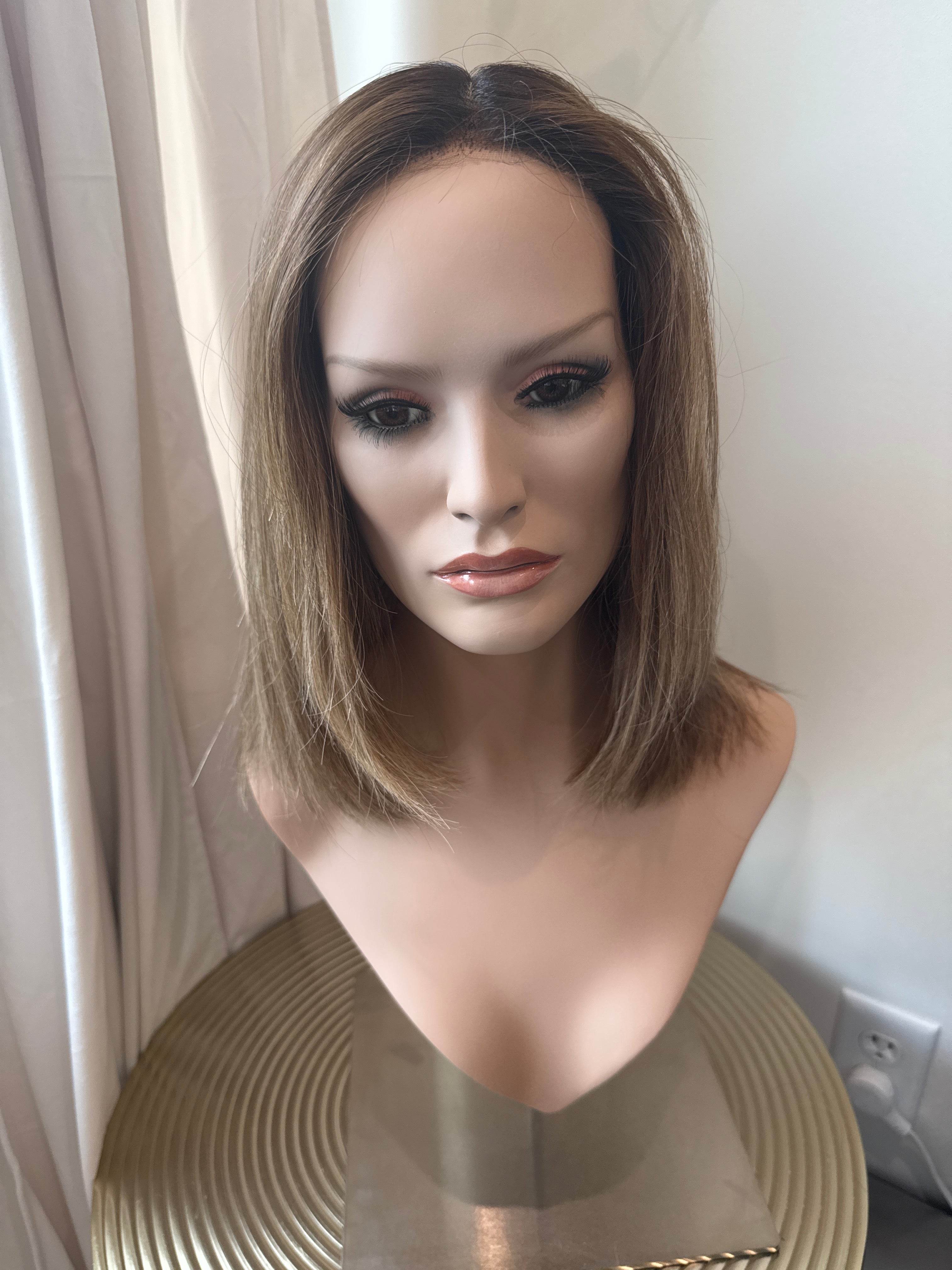 Penelope Silk top small light brown with highlights