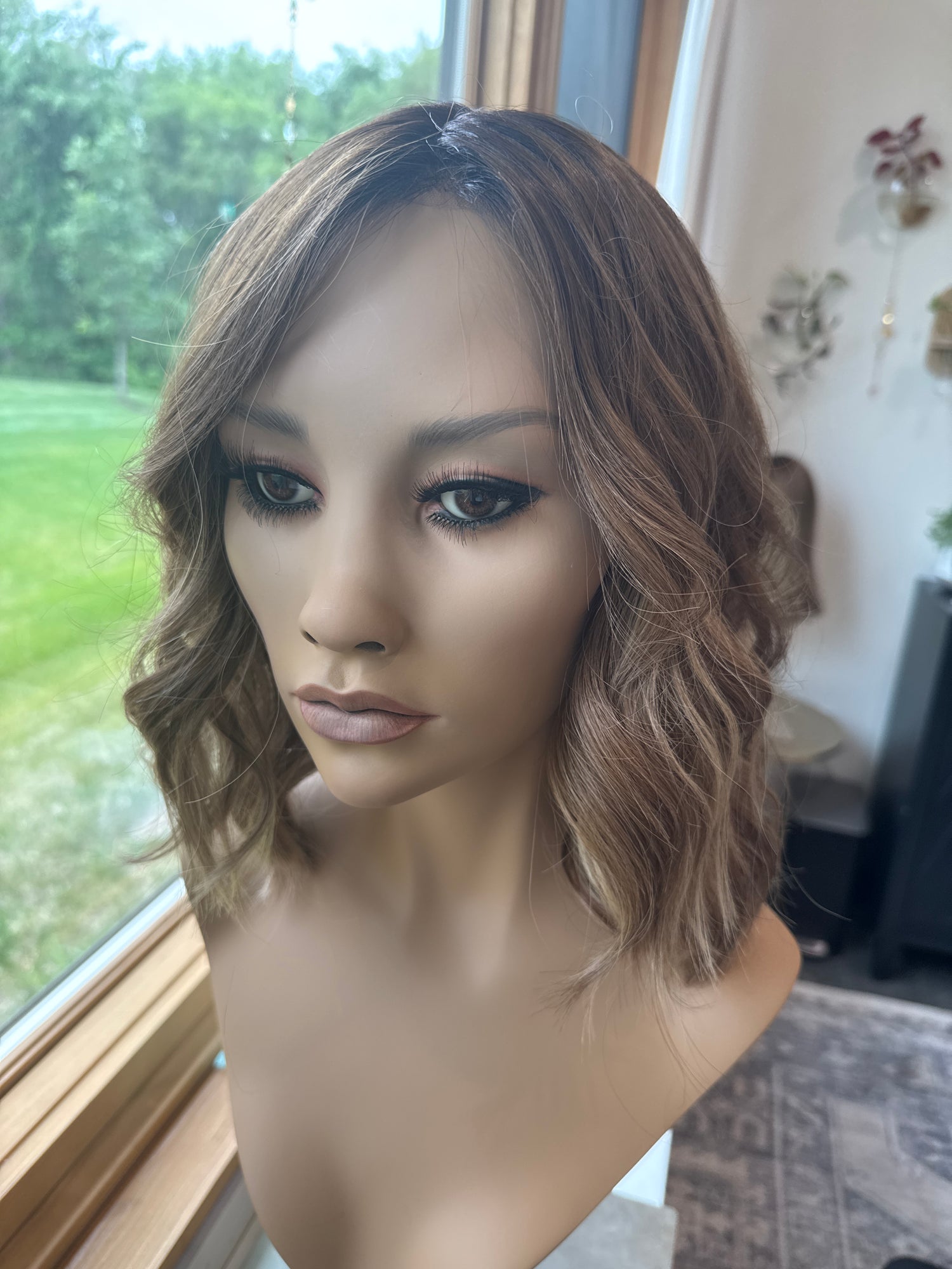 Penelope Silk top small light brown with highlights