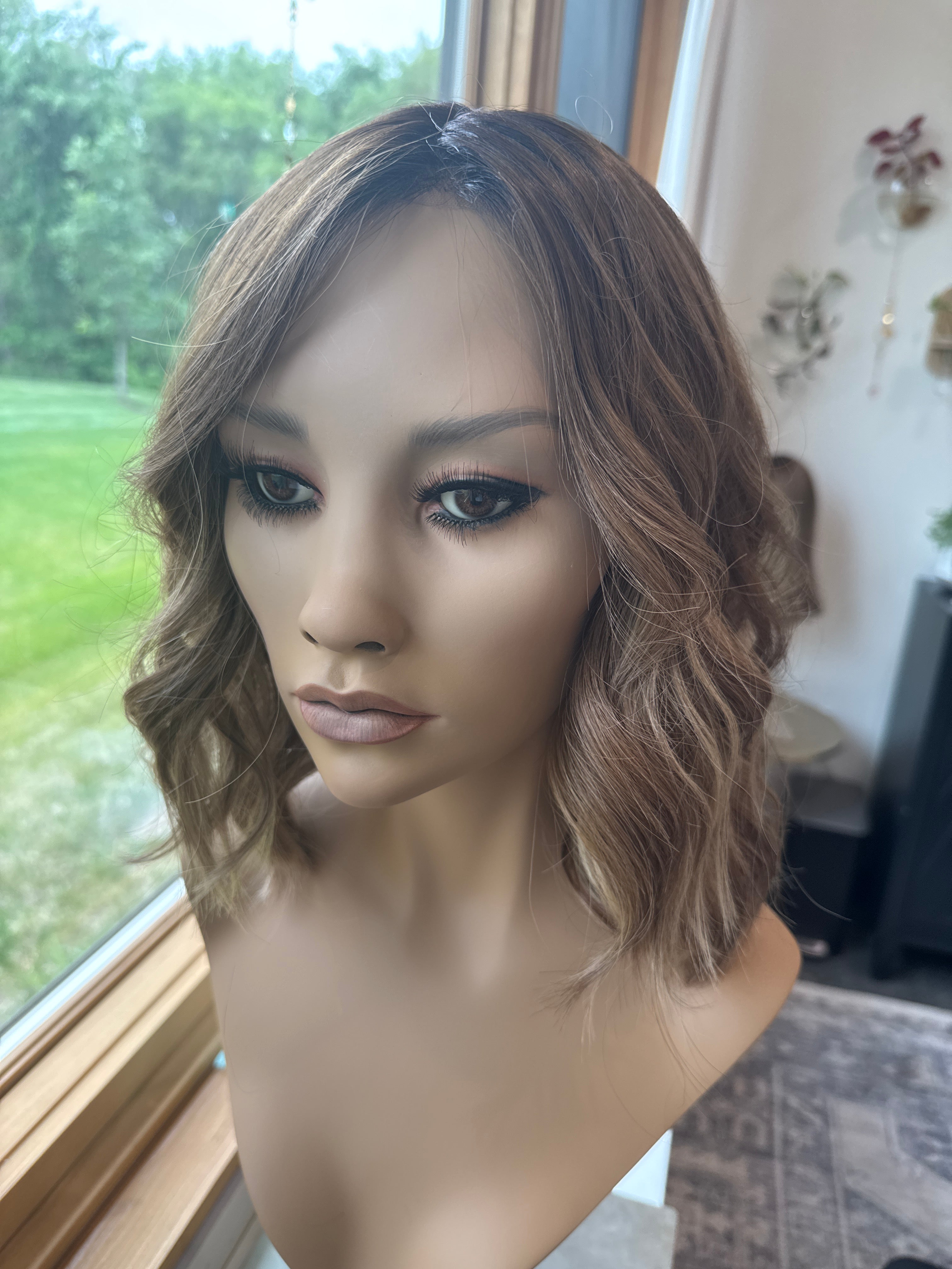 Penelope Silk top small light brown with highlights