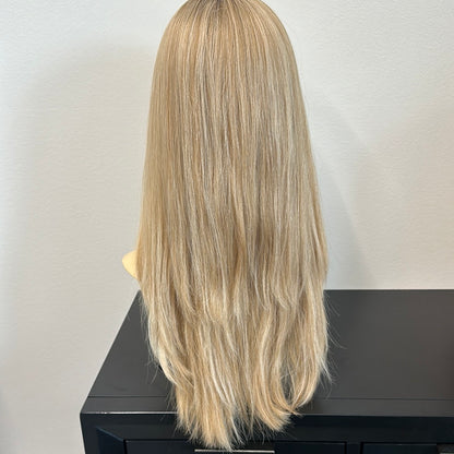 22” ash blonde silk top wig