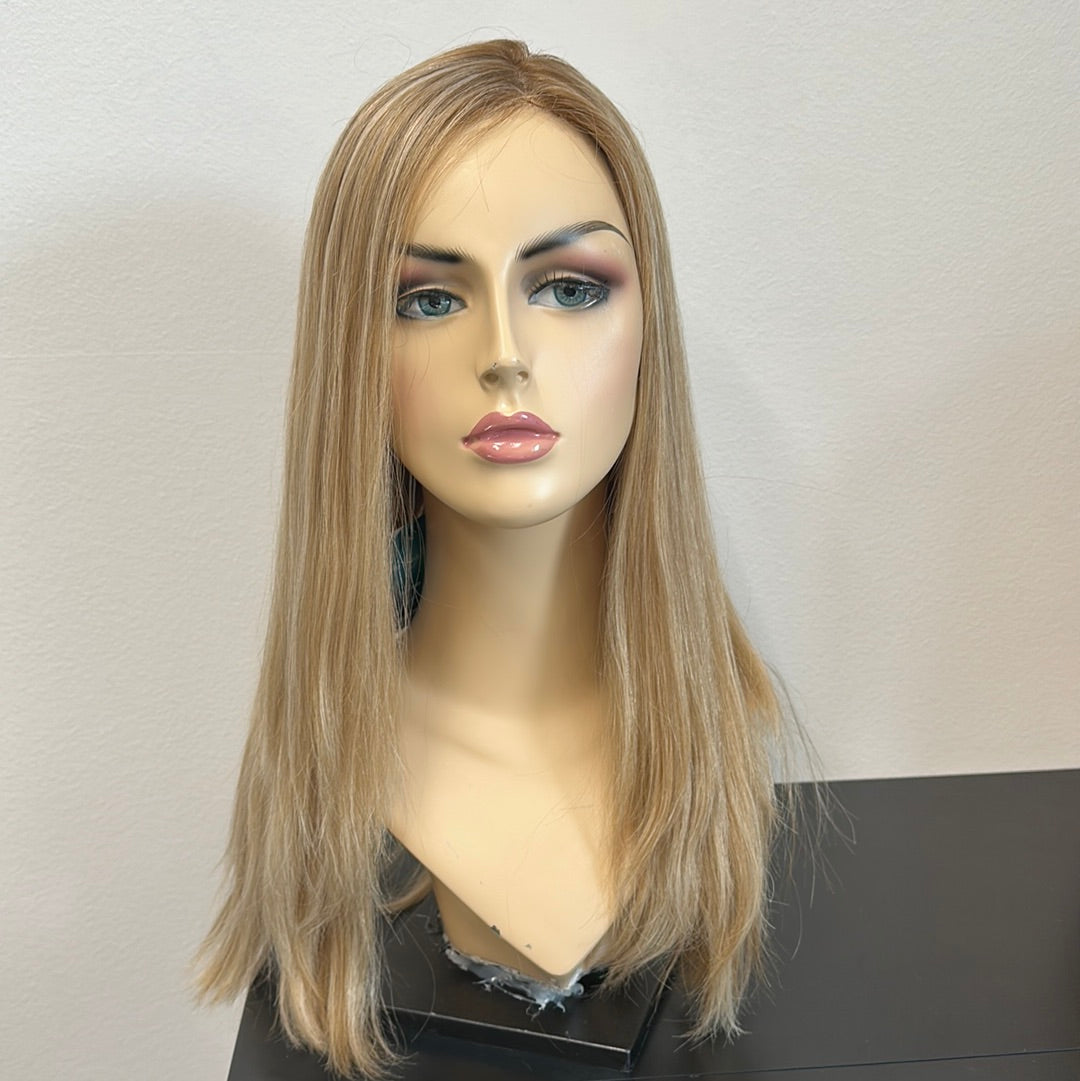 22” ash blonde silk top wig