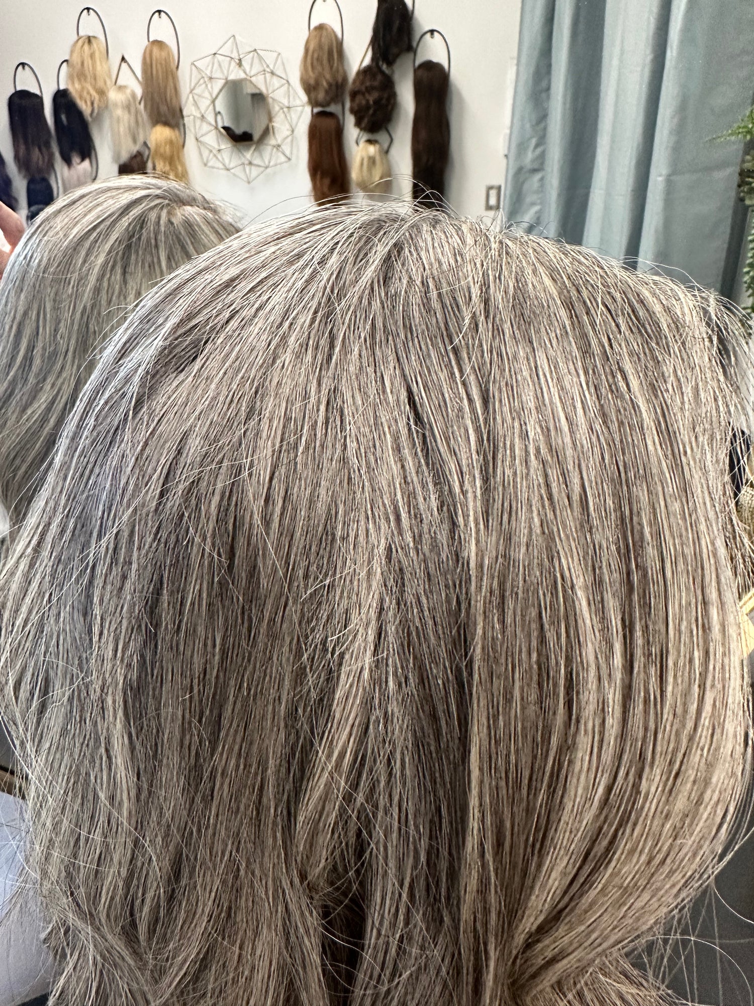 16&quot; Lace Top Wig Carol grey 44 light density straight