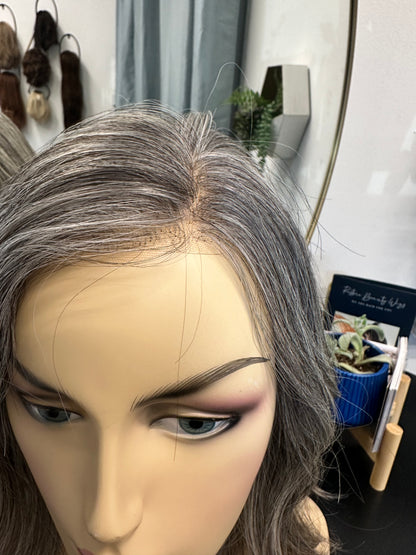 16&quot; Lace Top Wig Carol grey 44 light density straight