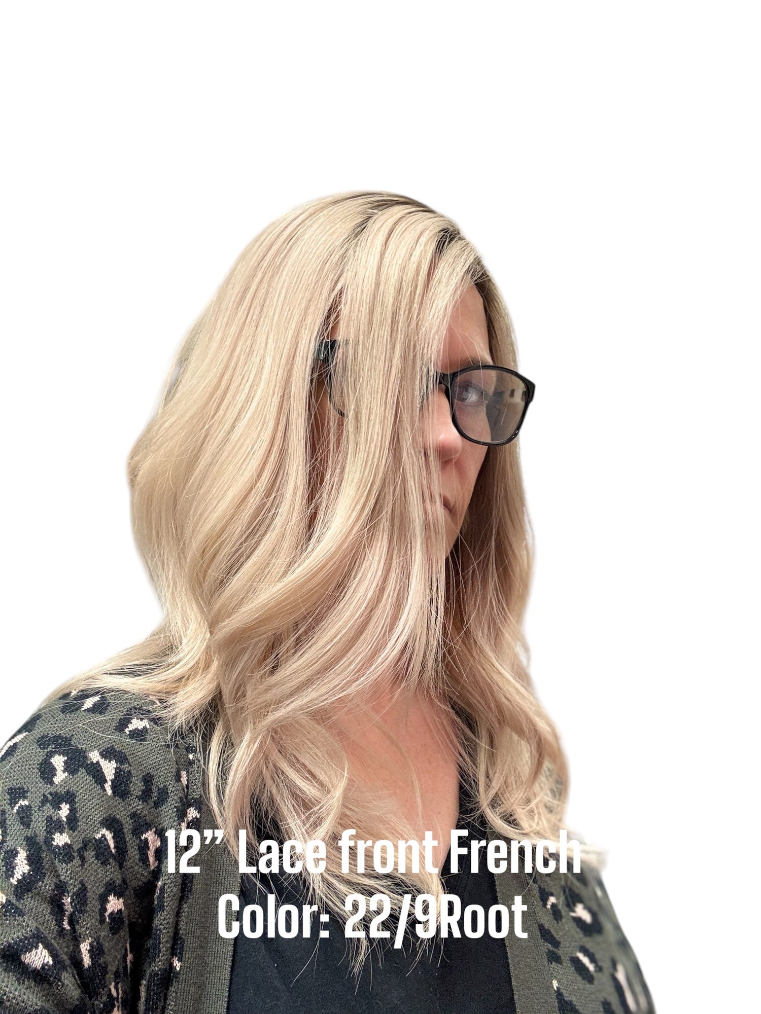 12&quot; Lacefront French Top Grip Cap Platinum Rooted Small Size