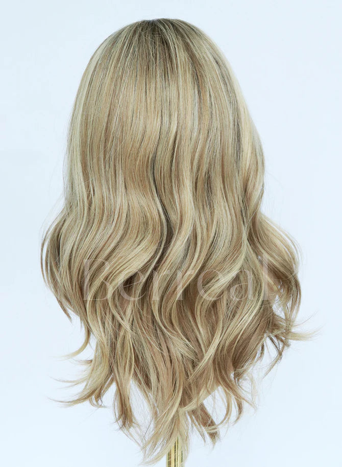 Lace top Wig 130% density 16&quot; layered Color CIAN BLONDE