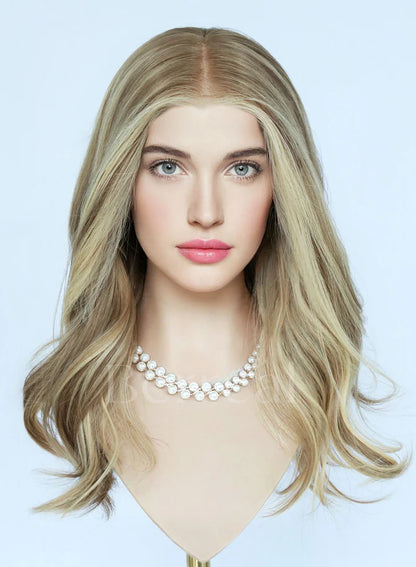 Lace top Wig 130% density 16&quot; layered Color CIAN BLONDE