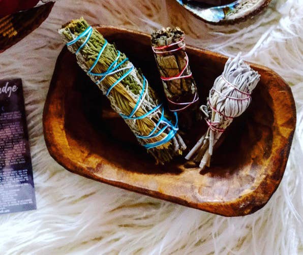 Handcarved Wooden Crystal Charging Bowl