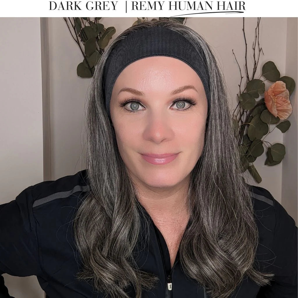 12&quot; Inch Dark Grey Headband Wig