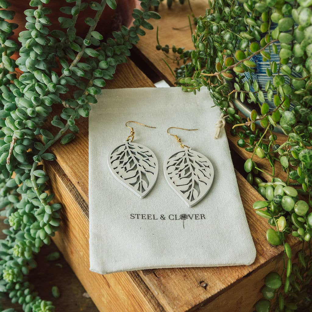 Aspen Wooden Leaf Earrings